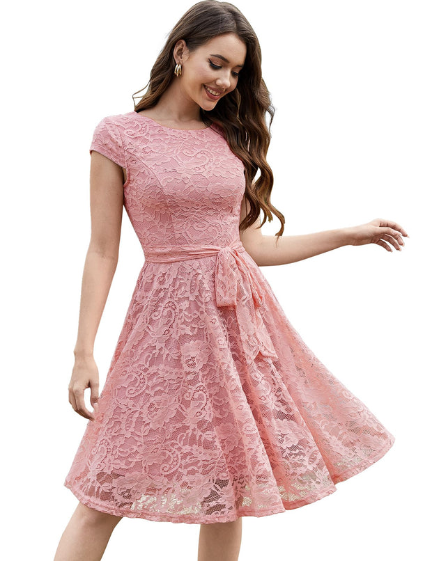 Blush A-Line Midi Dress