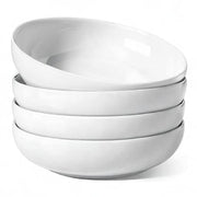 Pasta Bowls 45 oz, Salad Bowls Set for Serving Soup, Pasta, Noodle, Dinner, Large Kitchen Bowl Plates, Microwave Safe - 8.5 Inch, Set of 4, White