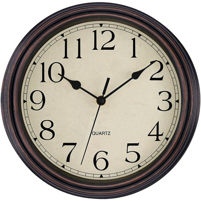Wall Clock for Living Room Kitchen Home Office 12 Inch (Bronze)