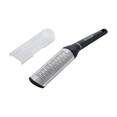 Professional Slim Zester and Grater – Stainless Steel Blade for Citrus, Ginger, Garlic, Cheese, and Herbs – Compact Design with Blade Cover, Dishwasher Safe
