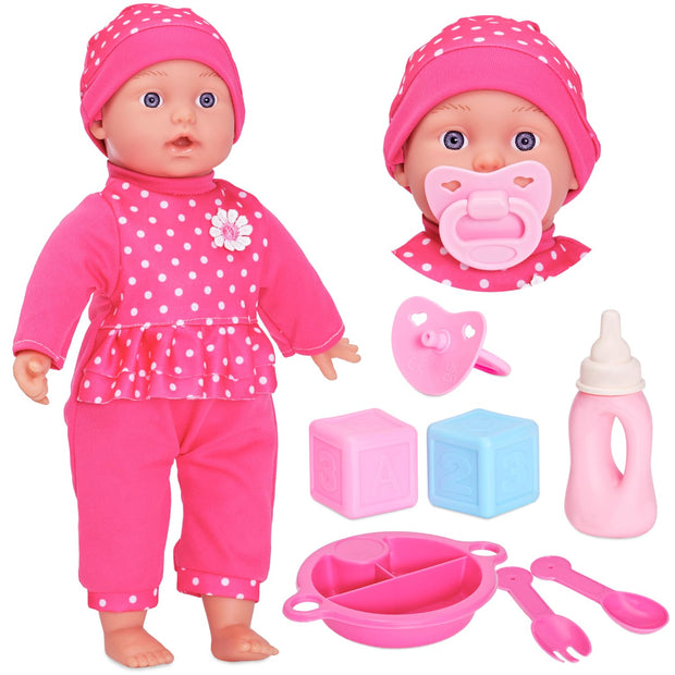 Soft Baby Doll Set - With Talking Function & Accessories - Baby Dolls For Girls - Doll Suitable From 2 Years +
