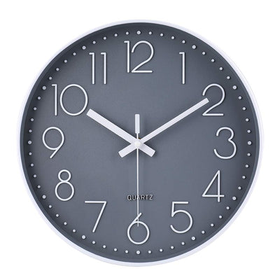 Wall Clock 12 Inch Non-Ticking Silent Battery Operated Round Wall Clock Modern Elegant Simple Style Decor Clock