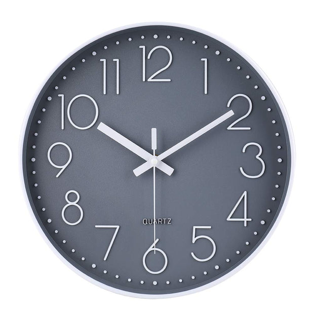 Wall Clock 12 Inch Non-Ticking Silent Battery Operated Round Wall Clock Modern Elegant Simple Style Decor Clock