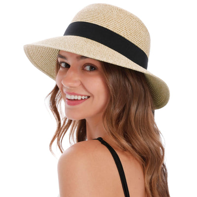 Women's Sun Hats UV Protection Large Wide Brim Hat Women Packable Sun Hat for Women Straw Hats