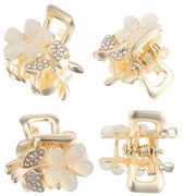 6Pcs Mini Hair Claw Clips,Rhinestone Small Hair Clips Metal Pretty Claw Clip Decorative Hairs Accessories Clip for Women