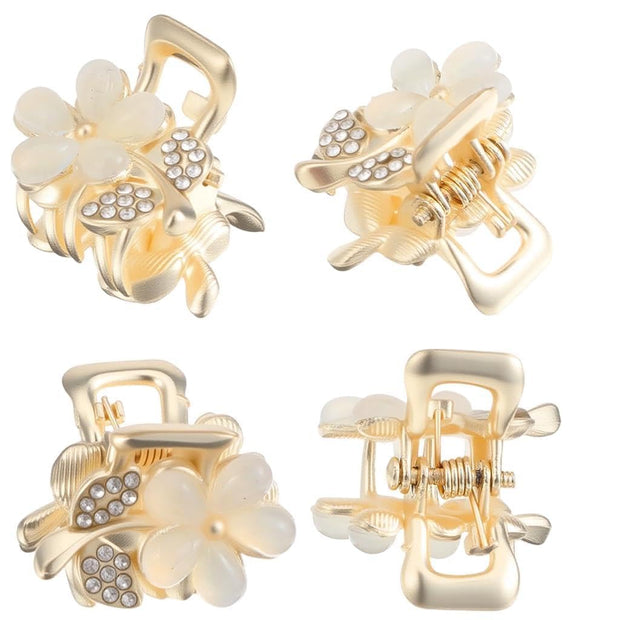 6Pcs Mini Hair Claw Clips,Rhinestone Small Hair Clips Metal Pretty Claw Clip Decorative Hairs Accessories Clip for Women