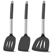 3Pcs Silicone Spatula Set Heat Resistant Spatulas for Nonstick Cookware Fish Turner Plastic Spatulas Rubber Wok Spatula, Long Large Spatula Silicone Cooking Use Kitchen Utensils Set
