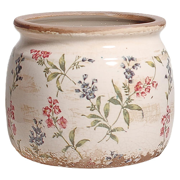 Flower Pots, Vintage Planters for Indoor Plants, 6.29'' Plant Pots with Drainage, Ceramic Pots for Plants, Vase & Planters, Indoor Planter for Home, Christmas Decorations, Purple Red