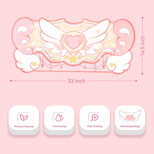 Large Gaming Mouse Pad Kawaii Pink Non-Slip Rubber Back Mouse Pad Big Waterproof Desk Mat for Keyboard and Mouse Perfect for Gaming,or Home Office Work