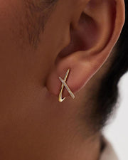 Gold Earrings for Women Trendy 14K Gold Plated Cubic Zirconia Diamond Stud Earrings 925 Sterling Silver Post Minimalist Lightweight Hypoallergenic Simple Jewelry Gift for Her