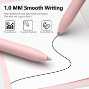 Smooth Writing Black Ink Ball Point Pens | High-end Long Lasting Retractable Pen for School, Home, Office (6 Pens with 3 Refills)