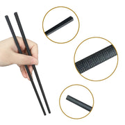 10 Pairs Fiberglass Chopsticks, Reusable Chopsticks, 9.3 inches Dishwasher Safe, Non-Slip, Black