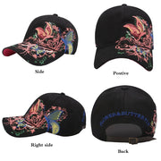 Butterfly Full Embroidered Women Baseball Cap Fashion Sequins Adjustable Strap Cotton Women Hats Sunlight Bowler Hat Ladies Baseball Cap
