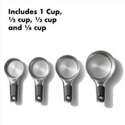 4 Piece Stainless Steel Measuring Cups with Magnetic Snaps