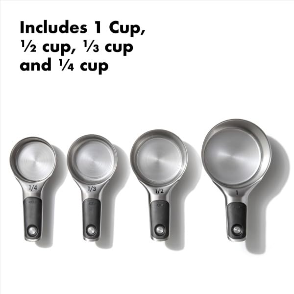 4 Piece Stainless Steel Measuring Cups with Magnetic Snaps