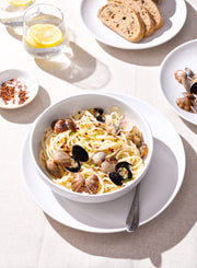 Pasta Bowls 45 oz, Salad Bowls Set for Serving Soup, Pasta, Noodle, Dinner, Large Kitchen Bowl Plates, Microwave Safe - 8.5 Inch, Set of 4, White