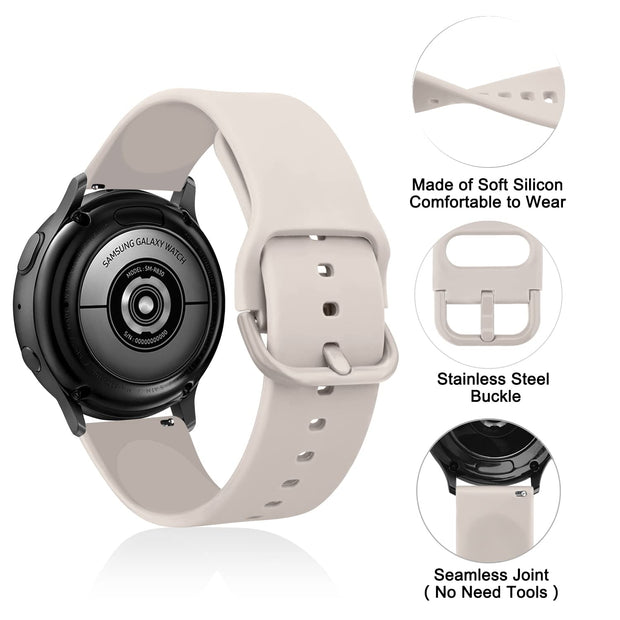 Pack 3 Watch Bands 20mm 22mm for Women Men, Replacement Straps Band for Smart Watch, soft skin-friendly silicone quick release, smart watch wristband