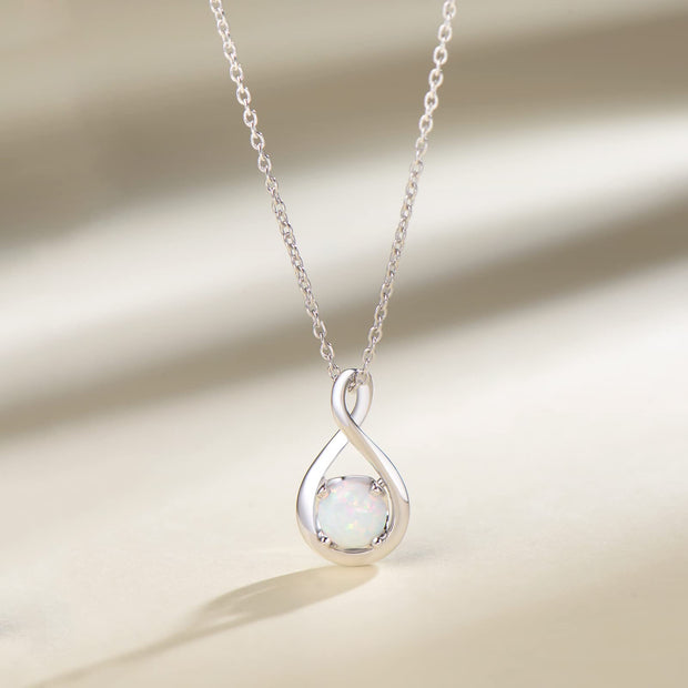 925 Sterling Silver Birthstone Necklaces for Women Fine Jewellery Infinity Pendant Anniversary Birthday Gifts for Her Women Wife Mom Lady Daughter, Chain 16"+2" Extend