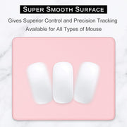 Mouse Pad, Premium-Textured Square Mousepad 26 x 21 cm, Stitched Edge Anti-Slip Waterproof Rubber Mouse Mat, Pretty Cute Mouse Pad for Office Gaming Laptop Women Kids Pink