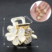 6Pcs Mini Hair Claw Clips,Rhinestone Small Hair Clips Metal Pretty Claw Clip Decorative Hairs Accessories Clip for Women