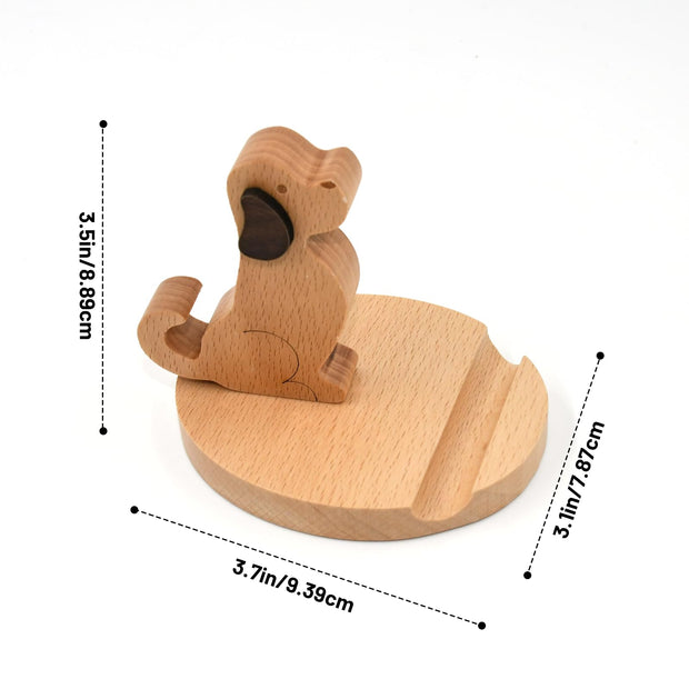 Wooden Cell Phone Stand Dog Phone Holder Animal Phone Stand, Novelty Desk Phone stand, Mobile Phone Holder Desk Decoration, for Universal Cell Phone Compatible with Mini Pad Phone X XS XR 11