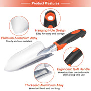 Small Gardening Tools for Digging, Rust Resistant Gardening Spade Trowel Tools, Orange