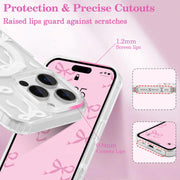 Magnetic for iPhone 14 Pro Max Case, Bow Case Compatible with MagSafe, Wireless Slim Clear Ribbon Aesthetic Phone Cover Anti-Yellowing Shockproof Protective Cover for Women Girl - White