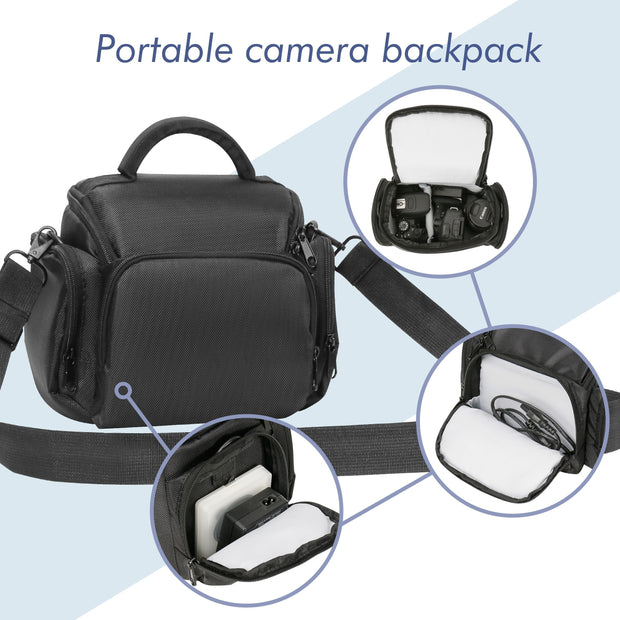 Cameras Case, Waterproof Shockproof DSLR Camera Single Bag, Adjustable Shoulder Strap Compatible with Sony, Canon, Samsung, Fuji, Panasonic, Casio, Nikon