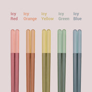 Random Mood Modern Design Chopsticks - Reusable, Dishwasher Safe, Non-Slip Fiberglass, Ice Fog Multi Color, 5 Pairs, 9.5in/24cm, Great for Chinese, Japanese, Korean Cuisine