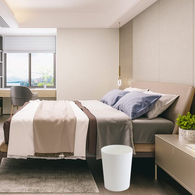 Plastic Small Trash Can Wastebasket, Garbage Container Basket for Bathrooms, Laundry Room, Kitchens, Offices, Kids Rooms, Dorms, (White, 1.8 Gallon)