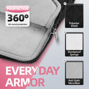 13-14 Inch Laptop Sleeve, Soft Protective Case with Embroidered Bows, Slim Lightweight Bag Compatible with 13-14 Inch MacBook Chromebook PC Notebook, Black