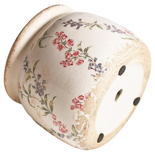 Flower Pots, Vintage Planters for Indoor Plants, 6.29'' Plant Pots with Drainage, Ceramic Pots for Plants, Vase & Planters, Indoor Planter for Home, Christmas Decorations, Purple Red