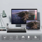 Tri-Mode Wireless Gaming Keyboard, TFT Screen, Knob, Hot Swappable, 2.4GHz/Type-C/BT5.0, Gasket Creamy, for PC/Mac/Office/Gaming (Black, Reaper Switch)