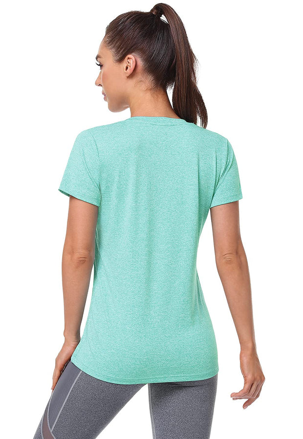 3 Pack Women's Short Sleeve Dry Fit T-Shirts Moisture Wicking Athletic V-Neck Gym Tee Exercise Yoga Tops