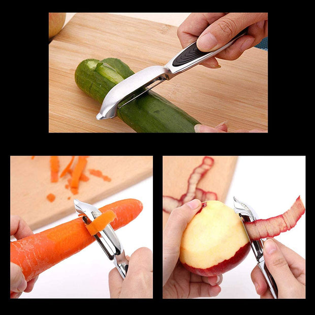 vegetable, Apple Peelers for kitchen, Fruit, Carrot, Veggie, Potatoes Peeler, Y-Shaped and I-Shaped Stainless Steel Peelers, with Ergonomic Non-Slip Handle & Sharp Blade, Good Sturdy (2PCS)