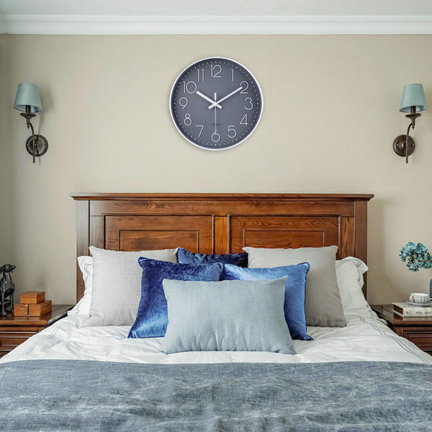 Wall Clock 12 Inch Non-Ticking Silent Battery Operated Round Wall Clock Modern Elegant Simple Style Decor Clock