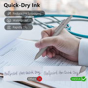 Smooth Writing Black Ink Ball Point Pens | High-end Long Lasting Retractable Pen for School, Home, Office (6 Pens with 3 Refills)