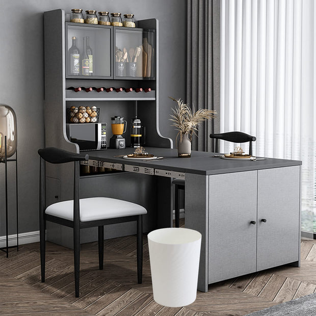 Plastic Small Trash Can Wastebasket, Garbage Container Basket for Bathrooms, Laundry Room, Kitchens, Offices, Kids Rooms, Dorms, (White, 1.8 Gallon)