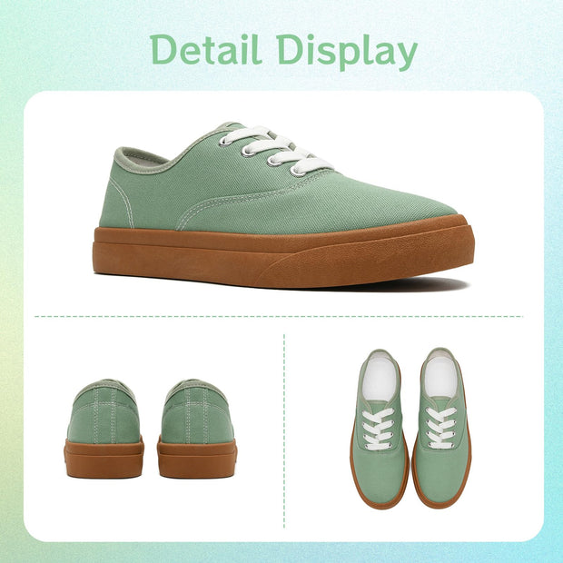 Ladies Canvas Shoes Women Low Top Sneakers Unisex Classic Lace Up Trainers for Men Canvas Plimsolls Pumps Casual Tennis Shoes
