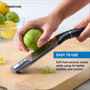 Professional Slim Zester and Grater – Stainless Steel Blade for Citrus, Ginger, Garlic, Cheese, and Herbs – Compact Design with Blade Cover, Dishwasher Safe