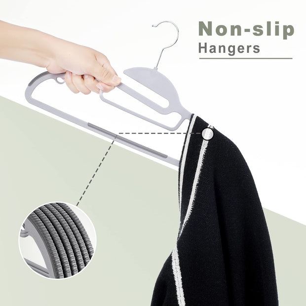 360°Swivel Hook Space Saving Organizer for Bedroom Closet,Shirts,Pants(Grey- S Shaped)
