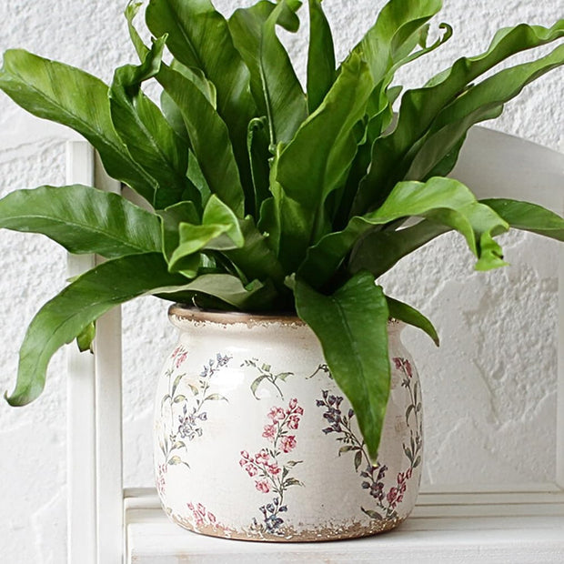 Flower Pots, Vintage Planters for Indoor Plants, 6.29'' Plant Pots with Drainage, Ceramic Pots for Plants, Vase & Planters, Indoor Planter for Home, Christmas Decorations, Purple Red