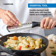 Professional Slim Zester and Grater – Stainless Steel Blade for Citrus, Ginger, Garlic, Cheese, and Herbs – Compact Design with Blade Cover, Dishwasher Safe