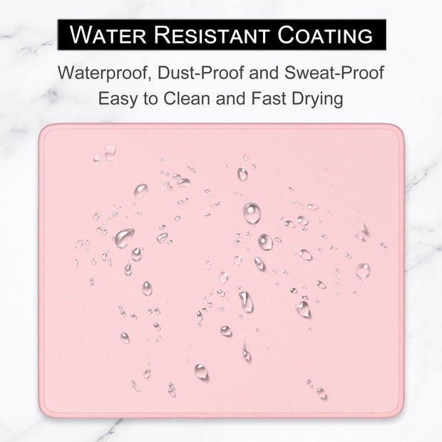 Mouse Pad, Premium-Textured Square Mousepad 26 x 21 cm, Stitched Edge Anti-Slip Waterproof Rubber Mouse Mat, Pretty Cute Mouse Pad for Office Gaming Laptop Women Kids Pink