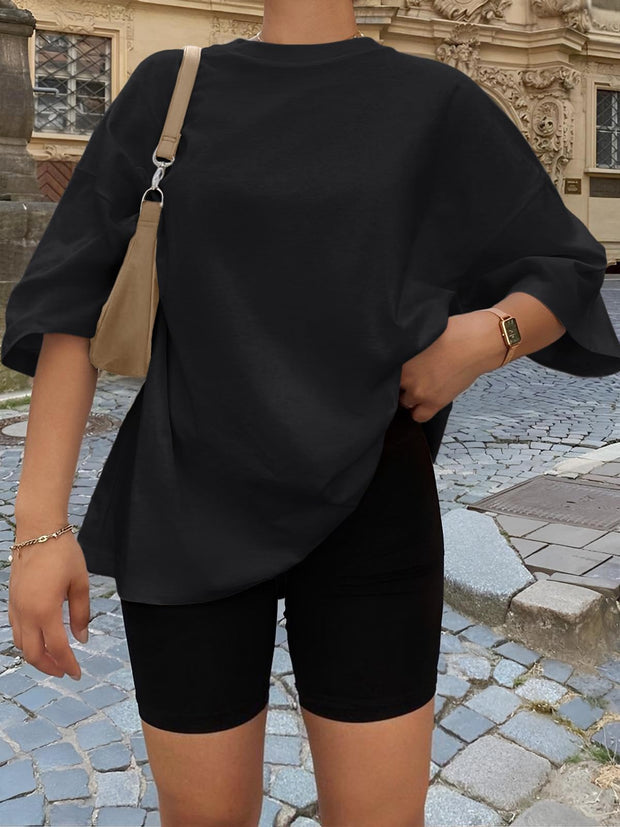 Womens Oversized T Shirts UK Short Sleeve Tops Summer Crew Neck Loose Fit Tshirts