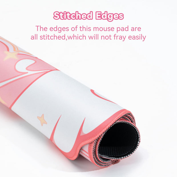Large Gaming Mouse Pad Kawaii Pink Non-Slip Rubber Back Mouse Pad Big Waterproof Desk Mat for Keyboard and Mouse Perfect for Gaming,or Home Office Work