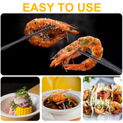 5 Pairs Dishwasher Safe Fiberglass Chopsticks Set,9.5 Inch Reusable Japanese Chinese Chopsticks , Non-Slip, Easy to Use (colorful ) (9.5 inch, pure black)