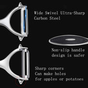 vegetable, Apple Peelers for kitchen, Fruit, Carrot, Veggie, Potatoes Peeler, Y-Shaped and I-Shaped Stainless Steel Peelers, with Ergonomic Non-Slip Handle & Sharp Blade, Good Sturdy (2PCS)