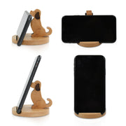 Wooden Cell Phone Stand Dog Phone Holder Animal Phone Stand, Novelty Desk Phone stand, Mobile Phone Holder Desk Decoration, for Universal Cell Phone Compatible with Mini Pad Phone X XS XR 11