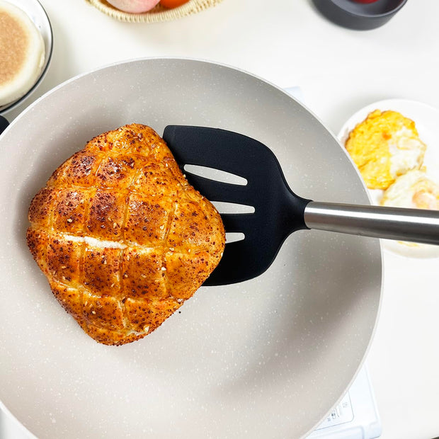 3Pcs Silicone Spatula Set Heat Resistant Spatulas for Nonstick Cookware Fish Turner Plastic Spatulas Rubber Wok Spatula, Long Large Spatula Silicone Cooking Use Kitchen Utensils Set